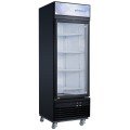 Dukers DSM-15F 27-1/8(w) inch (1)Glass Swing Door(s) Bottom Mount Merchandiser Freezer, Black, (5)Shelve(s), 13.6Cu.ft, 3/4hp, 115v/60/1-ph, Casters, ETL Listed