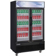 Dukers DSM-33R 39-3/8(wide) inch (2)Glass Swing Door(s) Bottom Mount Merchandiser Refrigerators, (10)Shelve(s), 33.55Cu.ft, 1/3hp, 115v/60/1-ph, Casters, ETL Listed