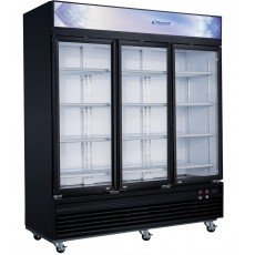 Dukers DSM-69F 78 inch Bottom Mount Merchandiser Freezer, 50 Cu. Ft., 3 Glass Doors