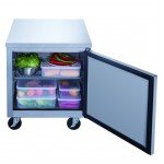Dukers DUC29R 29-1/8(w) inch (1)Solid Swing Door(s) Undercounter Refrigerator, 6.99Cu.ft, (1)Shelve(s), 1/7hp, Casters, 115v/60/1-ph, ETL Listed