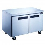 Dukers DUC36R 36-1/8(w) inch (2)Solid Swing Door(s) Undercounter Refrigerator, 9.6Cu.ft, (2)Shelve(s), 1/5hp, Casters, 115v/60/1-ph, ETL Listed