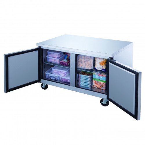 Dukers DUC36R 36-1/8(w) inch (2)Solid Swing Door(s) Undercounter Refrigerator, 9.6Cu.ft, (2)Shelve(s), 1/5hp, Casters, 115v/60/1-ph, ETL Listed