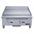 Dukers DCGT24 24 inch Thermostatic Gas Griddle, 2 Burners, 1 inch Plate, 52,000 BTU