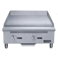 Dukers DCGT24 24 inch Thermostatic Gas Griddle, 2 Burners, 1 inch Plate, 52,000 BTU