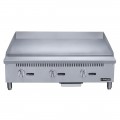 Dukers DCGT36 36 inch Thermostatic Gas Griddle, 3 Burners, 1 inch Plate, 78,000 BTU