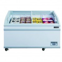 Dukers WD-500Y 56-5/8(w) inch (2)Glass Curved Sliding Door(s) Commercial Chest Freezer, (4)Basket(s), 17.66Cu.ft, 3/8hp, 110v/60/1-ph, Casters, ETL Listed