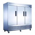 Dukers D83R 83(w) inch (3)Solid Swing Door(s) Bottom Mount Reach-in Upright Refrigerators, 64.8Cu.ft, (12)Shelve(s), 1/2hp, 115v/60/1, Casters, ETL Listed