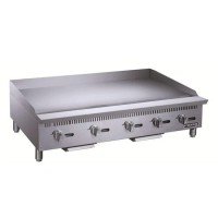 Dukers DCGT60 60 inch Thermostatic Gas Griddle with 5 Burners, 1 inch Plate, 130,000 BTU/H