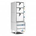 Dukers DCSC24 24 inch Commercial Gas Steamer Cabinet, 3 Chambers, 90,000 BTU