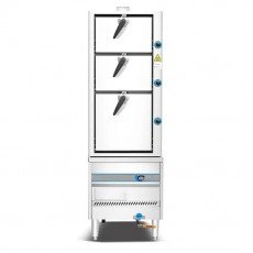 Dukers DCSC24 24 inch Commercial Gas Steamer Cabinet, 3 Chambers, 90,000 BTU