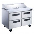 Dukers DSP60-16-D4 60-1/8 inch 4-Drawer Refrigerated Sandwich Prep Table, 14.33 Cu. Ft., 16 Pans, 115V