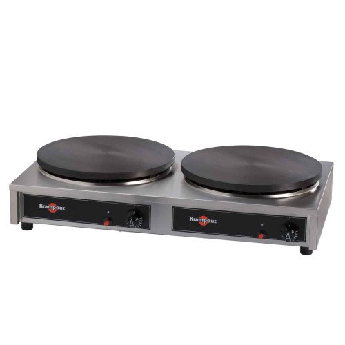 Eurodib Krampouz CGCIM4 Crepe Maker, Double, 15.8 inch Cast iron Plate , Nat Gas or LP, 48k Total BTU/Hr, ETL Listed