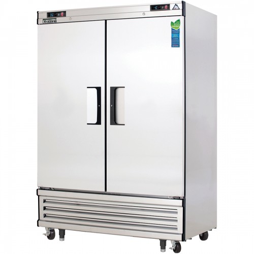 Everest EBRF2 54(w) inch (2)Solid Door(s) Bottom Mount Upright Dual Temperature Refrigerator/Freezer, 24(R) + 24(F) Cu.ft, ¼(R) + ½(F) hp, (6)Shelve(s), Casters, 115v/60/1-ph, ETL/NSF Listed