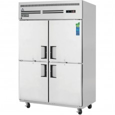 Everest ESRH4 50(w) inch (4)Solid Half Door(s) Bottom Mount Upright Reach-In Freezer, 48Cu.ft, (6)Shelve(s), 1/4hp, Casters, 115v/60/1-ph, ETL/NSF Listed