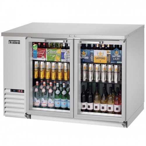 Everest EBB48G-SS 49(w) inch Back Bar Refrigerator, (2)Hinged Glass Door(s), (344)12oz Bottle(s), (4)Shelve(s), 14Cu.ft, 1/4hp, 115v/60/1-ph, ETL/NSF Listed