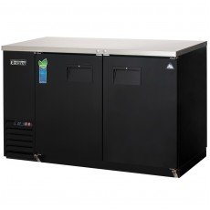 Everest EBB59 57-3/4(w) inch Back Bar Refrigerator, (2)Solid Hinged Door(s), (4)Shelve(s), Black, (408)12oz Bottle(s), 20Cu.ft, 1/4hp, 115v/60/1-ph, ETL/NSF Listed