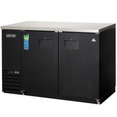Everest EBB59-24 57-3/4(w) inch Back Bar Refrigerator, (2)Solid Hinged Door(s), (4)Shelve(s), Black, (357)12oz Bottle(s), 17Cu.ft, 1/4hp, 115v/60/1-ph, ETL/NSF Listed