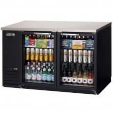 Everest EBB59G 57-3/4(w) inch Back Bar Refrigerator, (2)Glass Hinged Door(s), (4)Shelve(s), Black, (408)12oz Bottle(s), 20Cu.ft, 1/4hp, 115v/60/1-ph, ETL/NSF Listed