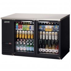 Everest EBB59G-24 57-3/4(w) inch Back Bar Refrigerator, (2)Glass Hinged Door(s), (4)Shelve(s), Black, (357)12oz Bottle(s), 17Cu.ft, 1/4hp, 115v/60/1-ph, ETL/NSF Listed