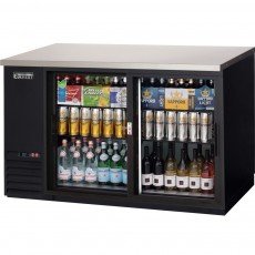 Everest EBB59G-SD 57-3/4(w) inch Back Bar Refrigerator, (2)Sliding Glass Door(s), (4)Shelve(s), Black, (357)12oz Bottle(s), 17Cu.ft, 1/4hp, 115v/60/1-ph, ETL/NSF Listed