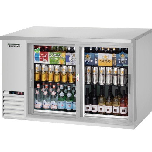Everest EBB59G-SD-SS 57-3/4(w) inch Back Bar Refrigerator, (2)Sliding Glass Door(s), (344)12oz Bottle(s), (4)Shelve(s), 17Cu.ft, 1/4hp, 115v/60/1-ph, ETL/NSF Listed