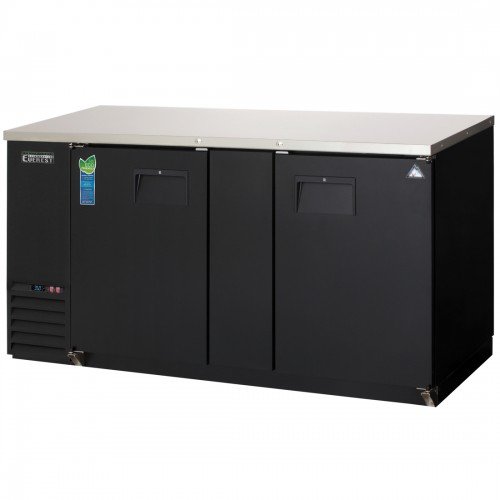 Everest EBB69-24 68(w) inch Back Bar Refrigerator, (2)Solid Hinged Door(s), (4)Shelve(s), Black, (441)12oz Bottle(s), 20Cu.ft, 1/4hp, 115v/60/1-ph, ETL/NSF Listed