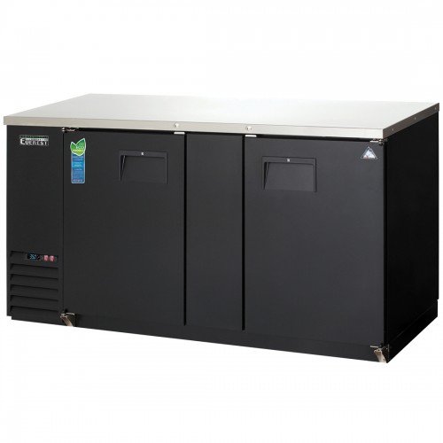 Everest EBB69 68(w) inch Back Bar Refrigerator, (2)Solid Hinged Door(s), (4)Shelve(s), Black, (504)12oz Bottle(s), 24Cu.ft, 1/4hp, 115v/60/1-ph, ETL/NSF Listed