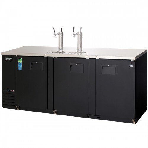 Everest EBD4 89-1/4(w) inch Direct Draw Keg Refrigerator, (3)Solid Hinged Door(s), Holds (4)1/2 Barrel Keg(s), Black, 32Cu.ft, 1/3hp, 115v/60/1-ph, ETL/NSF Listed