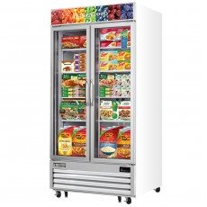 Everest EMGF36 41(w) inch (2)Glass Door(s) Merchandiser Freezer, White, (8)Shelve(s), 36Cu.ft, 1-1/4hp, 115v/60/1-ph, ETL/NSF Listed