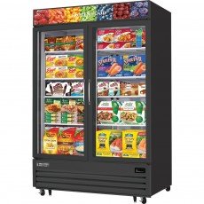 Everest EMGF48B 54-3/4(w) inch (2)Swing Glass Door(s) Merchandiser Freezer, Black, (8)Shelve(s), 48Cu.ft, (2)1hp, 115v/60/1-ph, ETL/NSF Listed