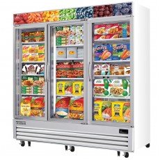 Everest EMGF69 74-3/4(w) inch (3)Glass Door(s) Merchandiser Freezer, White, (12)Shelve(s), 69Cu.ft, (2)1-1/4hp, 115v/60/1-ph, ETL/NSF Listed