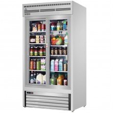 Everest EMGR33-SS 39-3/8(w) inch (2)Sliding Glass Door(s) Merchandiser Refrigerator, Stainless Steel, (8)Shelve(s), 33Cu.ft, (336)20oz Bottle(s), 1/3hp, 115v/60/1-ph, ETL/NSF Listed