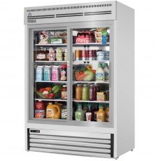 Everest EMGR48-SS 53-1/8(w) inch (2)Sliding Glass Door(s) Merchandiser Refrigerator, Stainless Steel, (8)Shelve(s), 48Cu.ft, (448)20oz Bottle(s), 1/2hp, 115v/60/1-ph, ETL/NSF Listed, Energy Star