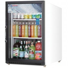 Everest EMGR5 25(w) inch (1)Glass Door(s) Merchandiser Refrigerator, Countertop, White, (2)Shelve(s), 5Cu.ft, (60)20oz Bottle(s), 1/5hp, 115v/60/1-ph, ETL/NSF Listed