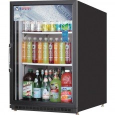 Everest EMGR5B Countertop Glass Door Merchandiser Refrigerator – 5 Cu. Ft., Black, 25-inch Wide, 1 Glass Door, 115V, ETL & NSF