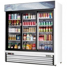 Everest EMGR69 72-7/8(w) inch (3)Sliding Glass Door(s) Merchandiser Refrigerator, White, (12)Shelve(s), 69Cu.ft, (672)20oz Bottle(s), 3/4hp, 115v/60/1-ph, ETL/NSF Listed