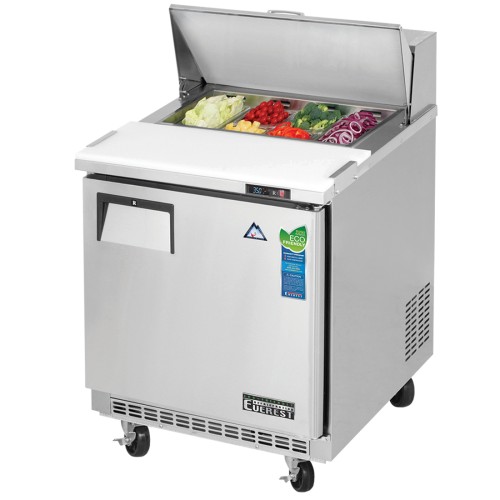 Everest EPBNR1 27-3/4(w) inch (1)Door(s) Refrigerated Standard Top Prep Table, 8Cu.ft, (1)Shelve(s), Casters, 1/5hp, 115v/60/1-ph, ETL Listed