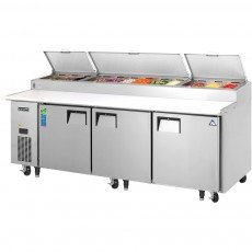 Everest EPPR3 93-1/8(w) inch (3)Door(s) Refrigerated Pizza Prep Table, 30Cu.ft, (6)Shelve(s), (12)1/3 Pan(s), Casters, 1/3 hp, 115v/60/1-ph, ETL Listed