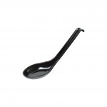 023-AB Soup Spoon w/ Hook, 0.6oz, Black Color, Melamine, 6.25(l) inch – 60 each