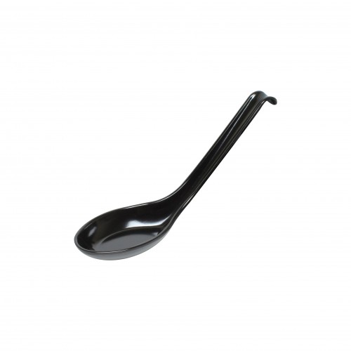023-AB Soup Spoon w/ Hook, 0.6oz, Black Color, Melamine, 6.25(l) inch – 60 each
