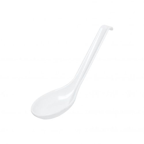 023-W Spoon w/ Hook, 0.6oz, White Color, Melamine, 6.25(l) inch – 60 each