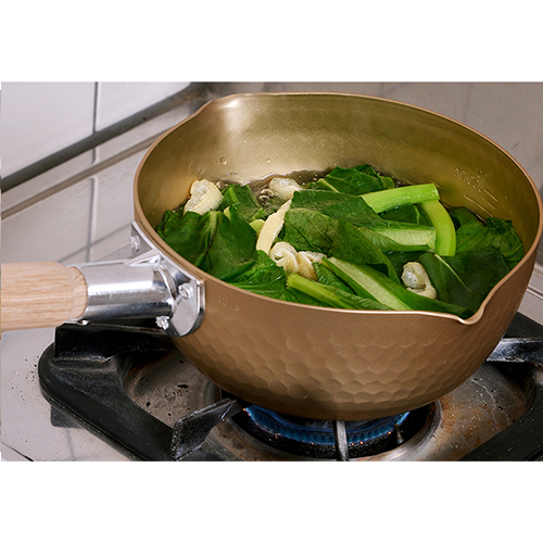  A-1562 Yukihira Nabe Aluminum All Purpose Cookware, 54oz, Wooden Handle, 7(w)x7(d)x3(h) inch