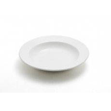 Sam&Squito A004-130-02 Round Deep Plate, 9oz Capacity, White, Ceramic, 9(w) x 9(d) x 2(h) inch – 12 each