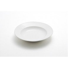 Sam&Squito A004-130-03 Round Shallow Bowls, White, Ceramic, 8(w) x 8(d) x 1.75(h) inch – 12 each