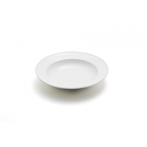 Sam&Squito A004-130-04 Round Deep Plate, White, Ceramic, 7(w) x 7(d)x 1.5(h) – 12 each