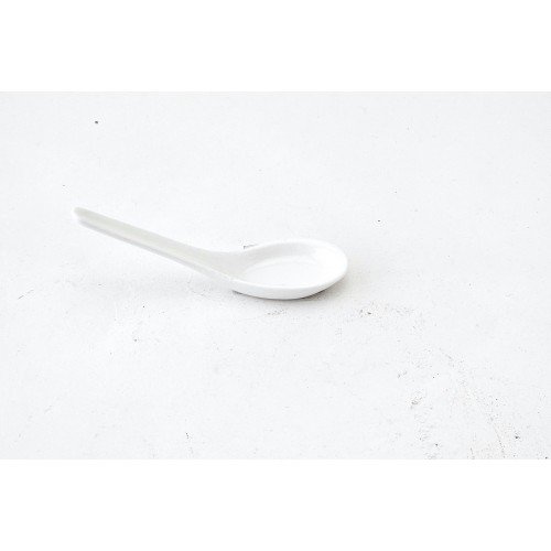 A0232 Chili Pot Spoon, White, Ceramic, 3-1/2(L) inch - 36 each
