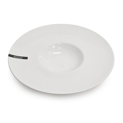 David&Lilly A2806 Round Deep Plates, White, Porcelain,11.25(w) x 11.25(d) x 2.25(h) inch – 12 each