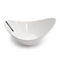 David&Lilly Skewed Bowl, White, Ceramic, 8(w) x 6.25(d) x 4.5(h) inch – 12 each