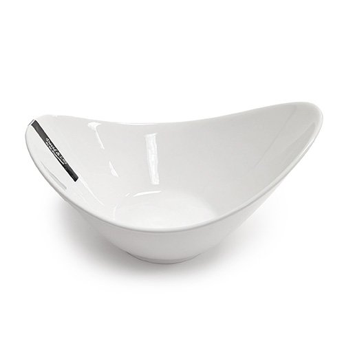 David&Lilly Skewed Bowl, White, Ceramic, 8(w) x 6.25(d) x 4.5(h) inch – 12 each
