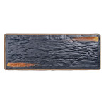 IT-1223G Black and Gold Color Rectangular Melamine Platter, 16 x 6 x 0.75 inch, 10 each